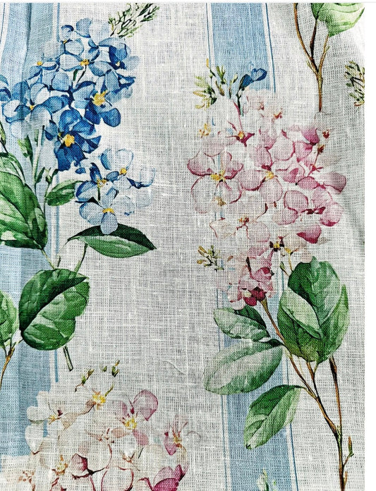 Blue & Pink Lilacs | Pure Organic Linen Tea Towel