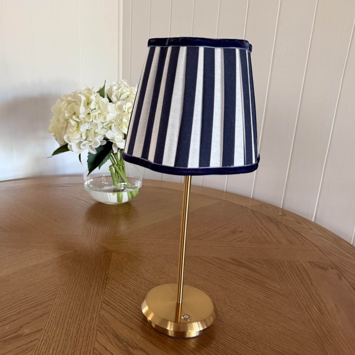 Scalloped Navy & White Stripe Lamp Shade