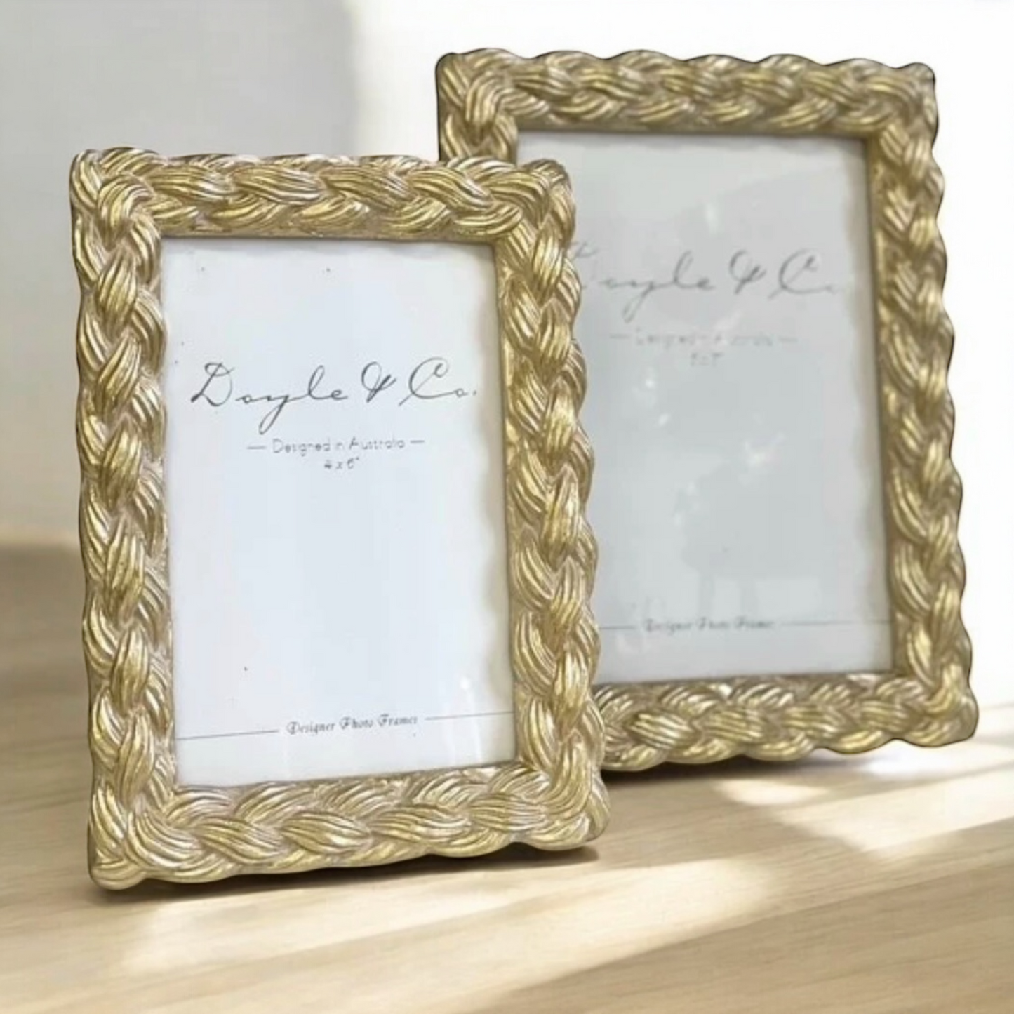 Madison Gold Wash Plait Resin Frame — 4×6”