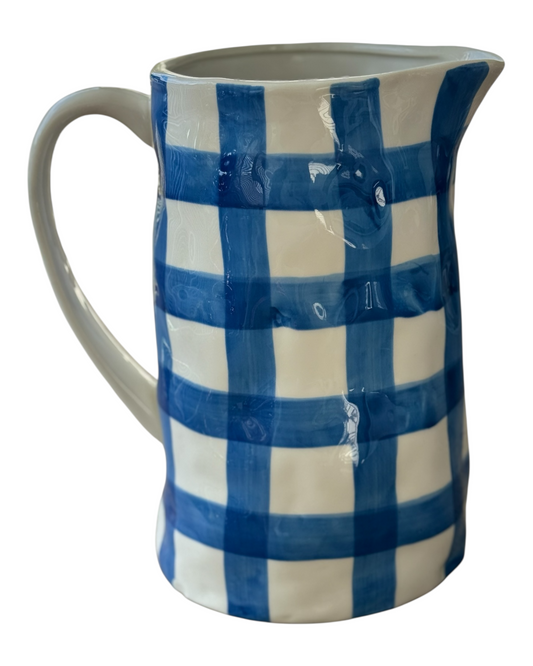 BLUE GINGHAM JUG