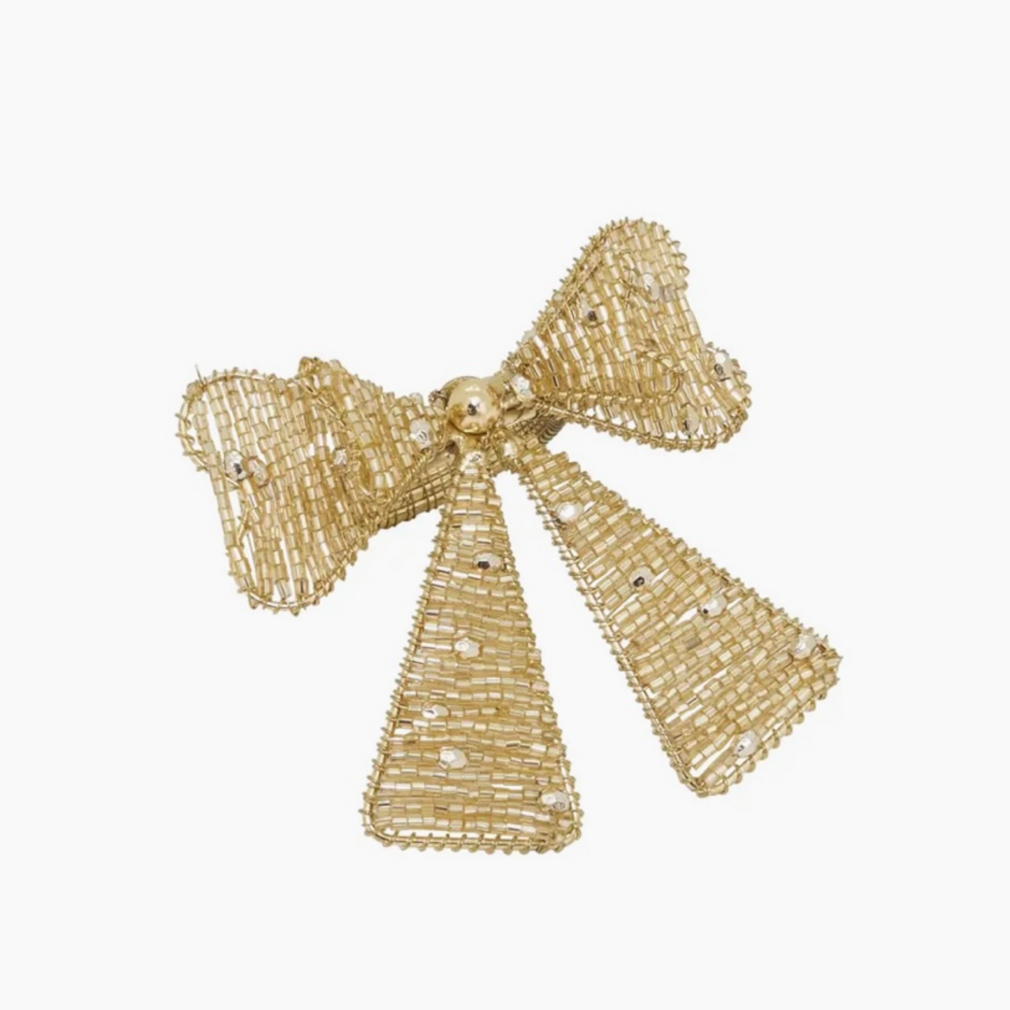 GOLD BEADED BOW NAPKIN RINGS– Set of 4