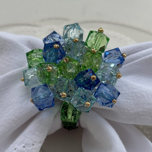 AZURE BLOOM NAPKIN RING (SET OF 4)