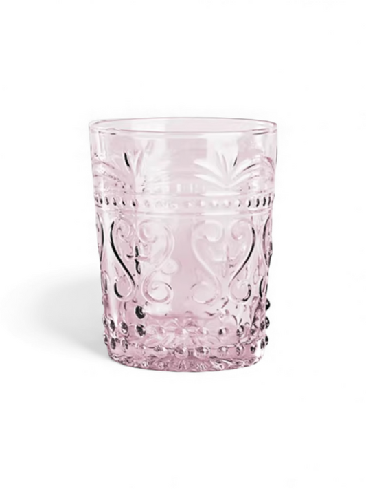 Maison Water Glass | Pressed Glass | Emerald Green or Pink