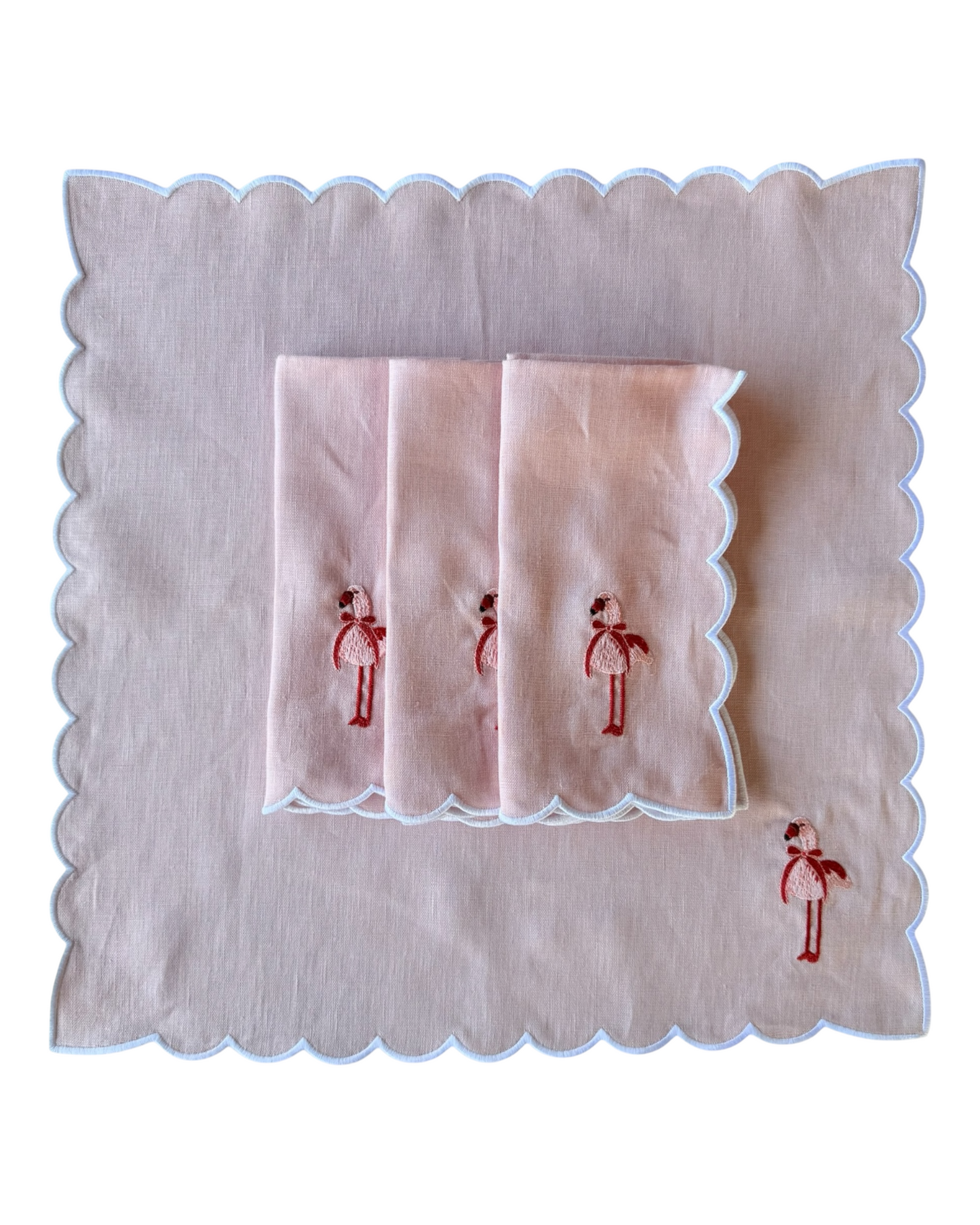 THE GIGI PINK & RED FLAMINGO LINEN NAPKINS Set of 4 (50% Discount applied at checkout)