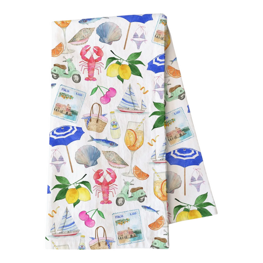 Amalfi Coast Italian Summer Tea Towel