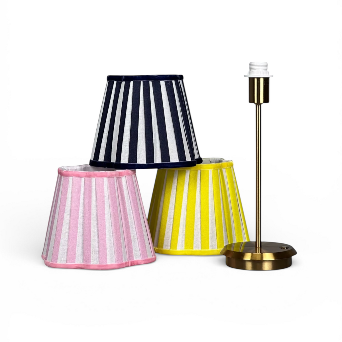 Scalloped Pink & White Stripe Lamp Shade