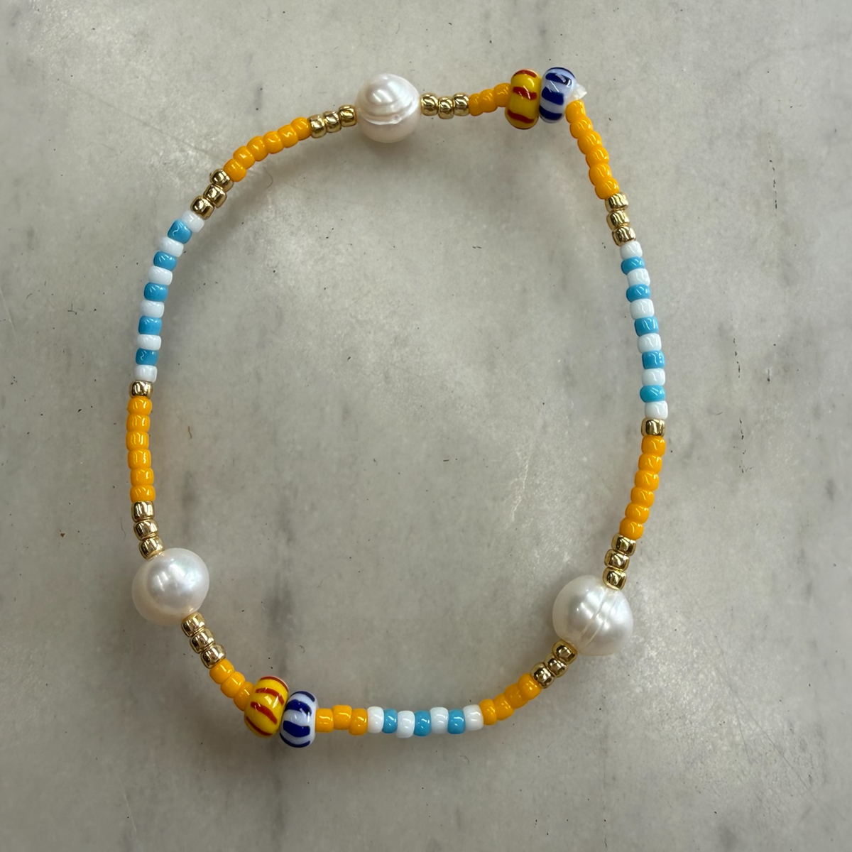 Maison Fleur Chloe Miyuki Pearl Beaded Bracelet Set