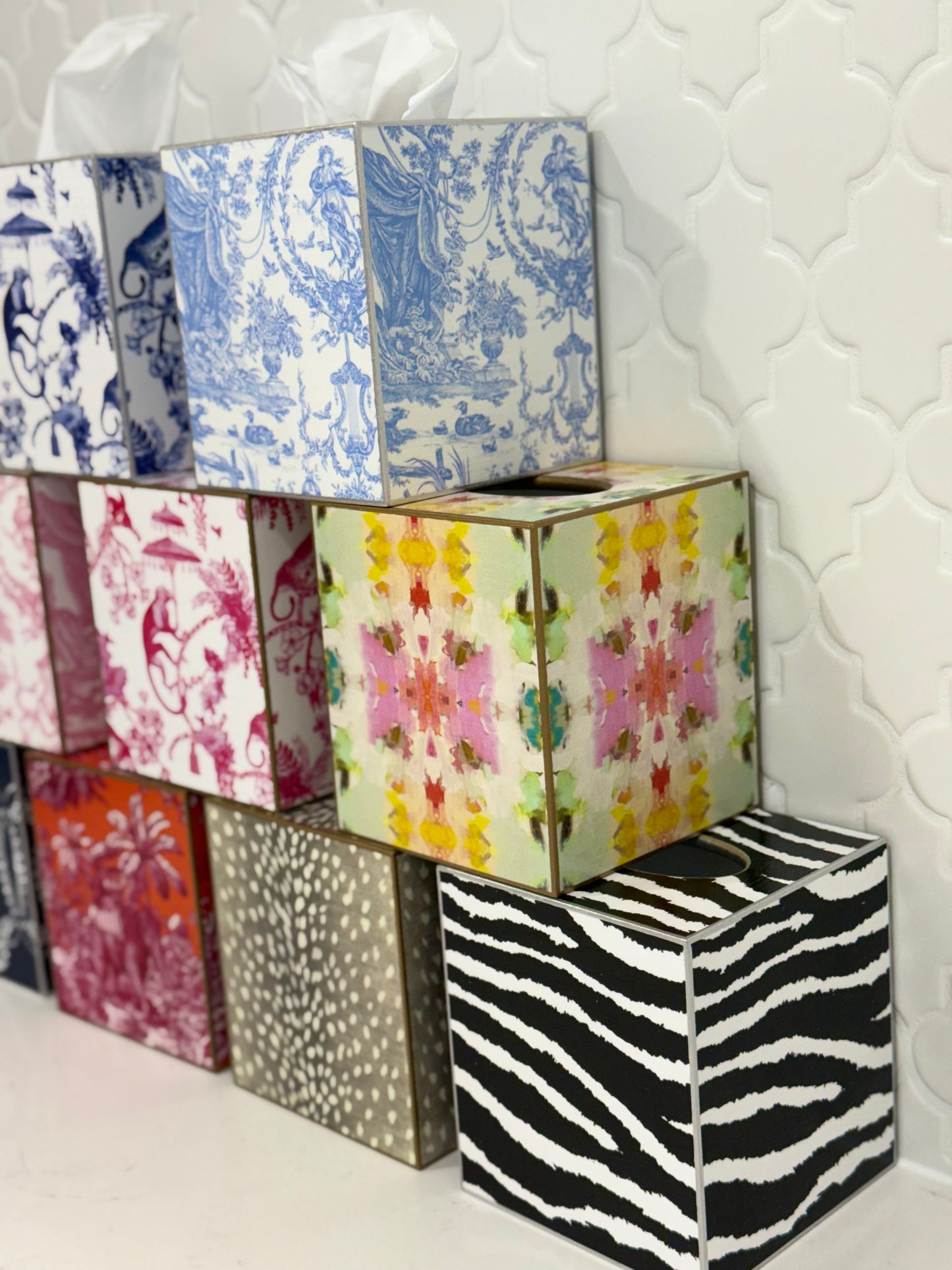 Luxe Tissue Box Cover | Handcrafted | Multiple Designs