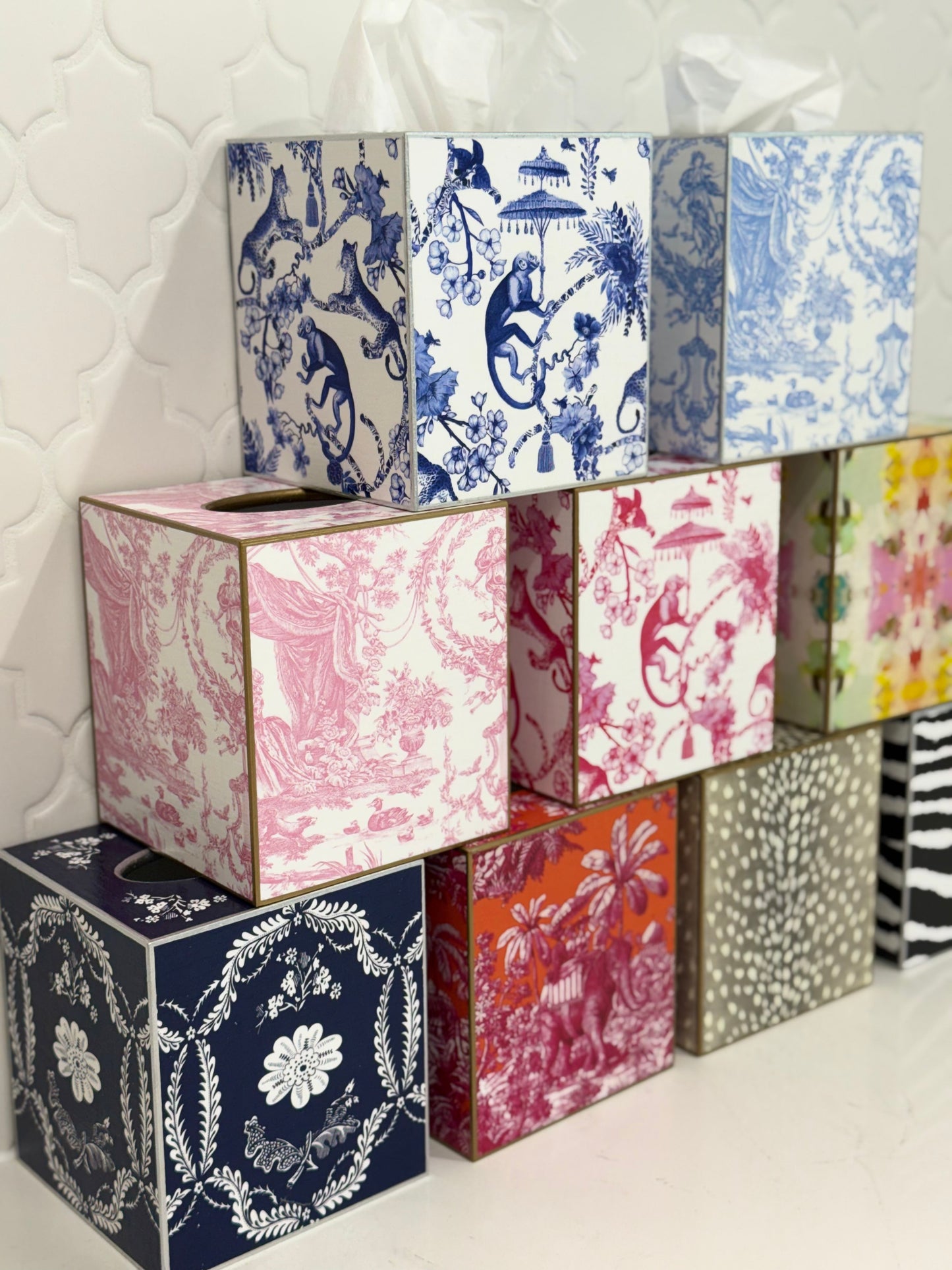 Luxe Tissue Box Cover | Handcrafted | Multiple Designs