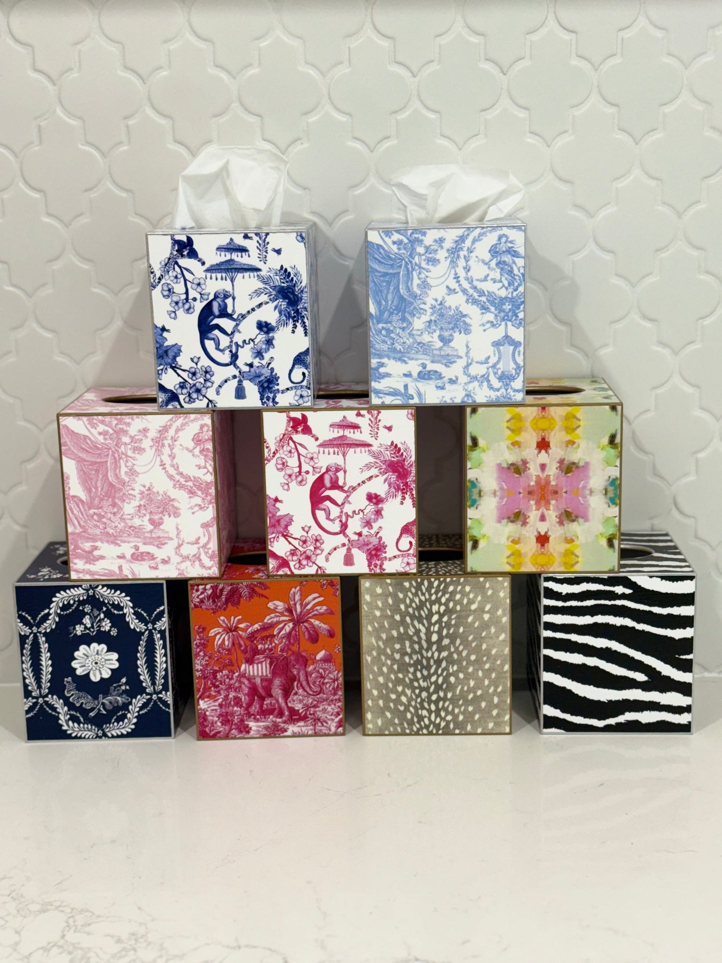 Luxe Tissue Box Cover | Handcrafted | Multiple Designs