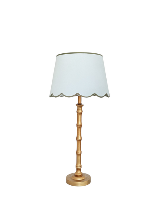 ** Back in stock ** THE BRUNSWICK SCALLOPED LAMP  Green Trim - GOLD
