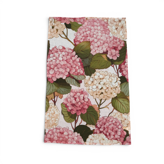 Pink Hydrangeas | Pure Organic Linen Tea Towel