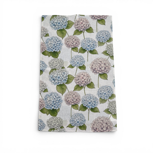 Hydrangea Blooms | Pure Organic Linen Tea Towel