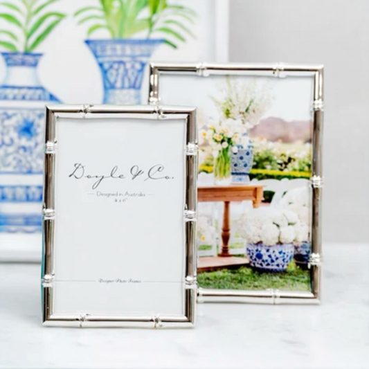 SILVER BAMBOO PHOTO FRAME - 4”x 6”