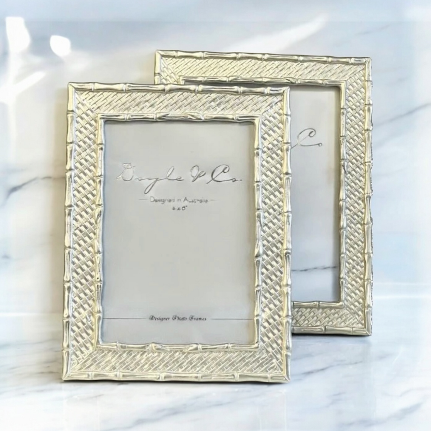 Pearl Silver Bamboo Weave Frame — 4×6”