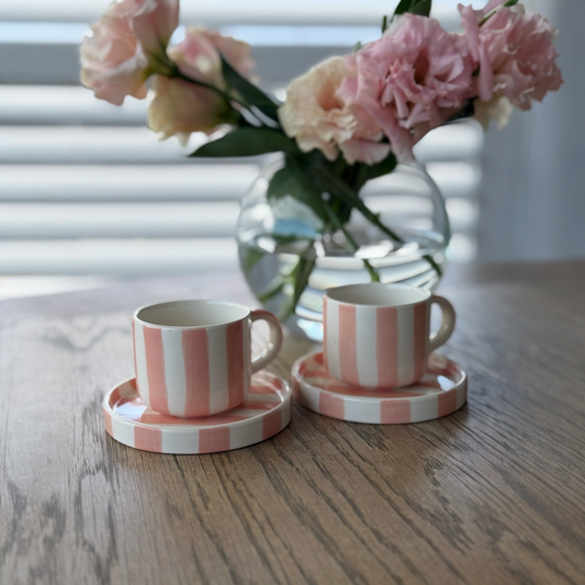 Espresso Stripes Set | Hand-Painted Ceramic | Magazin Minori