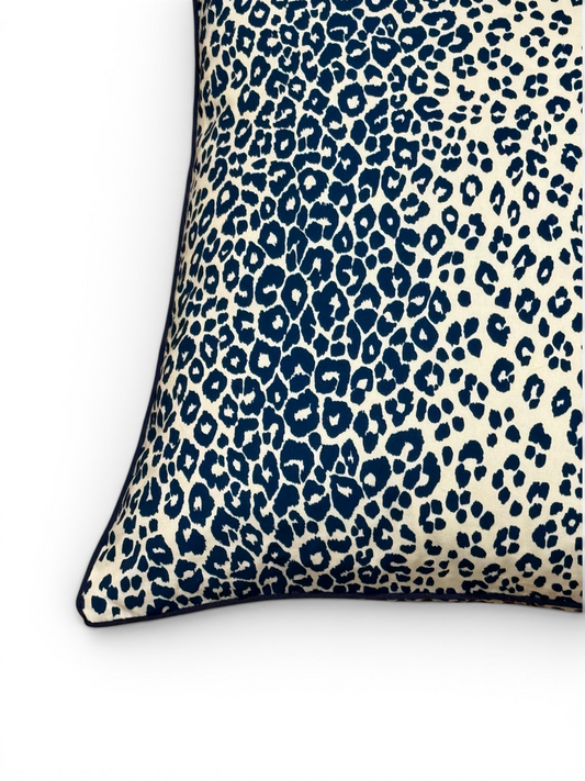 Navy Leopard Cushion Cover