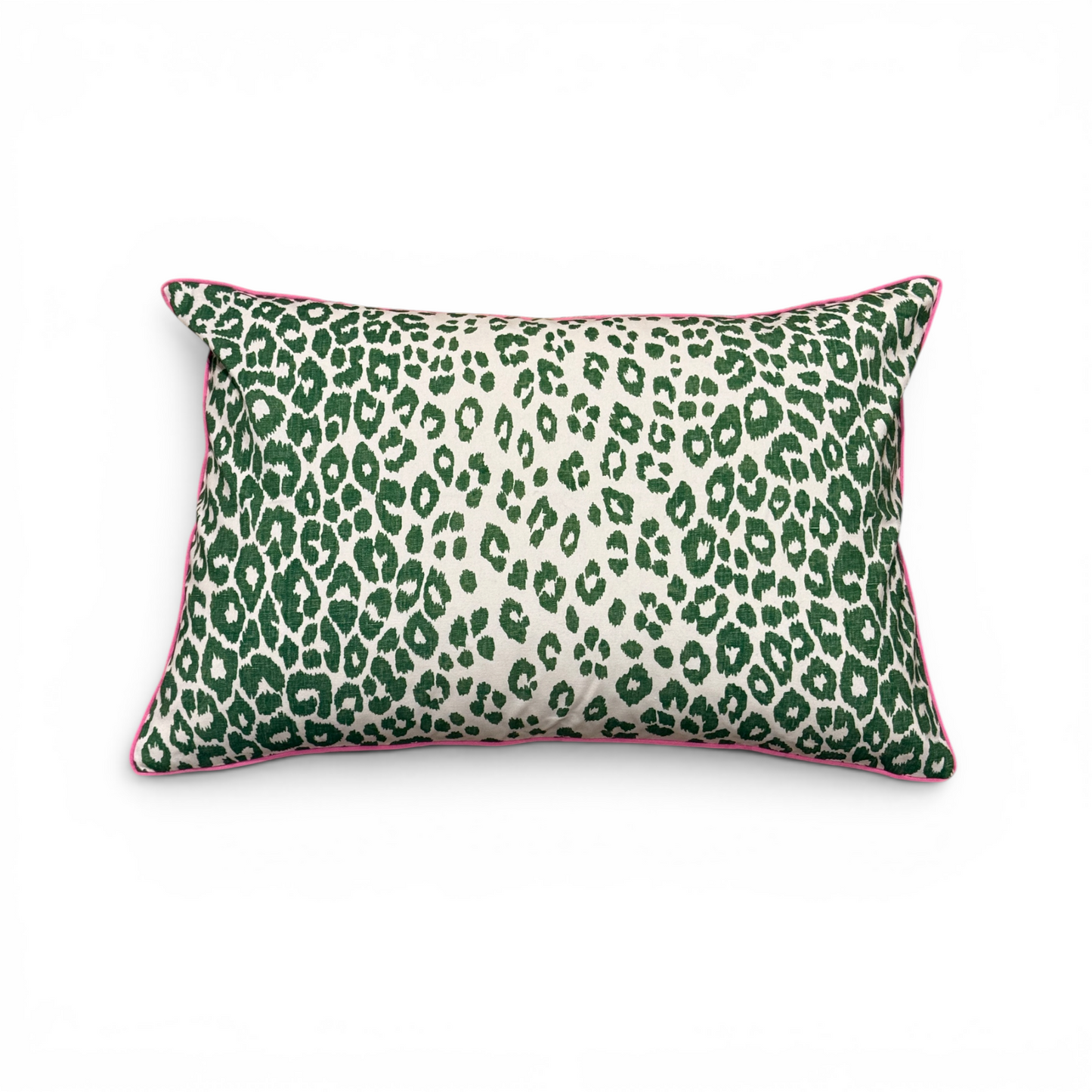Charlotte Garden Leopard Cushion Cover – Green & Pink