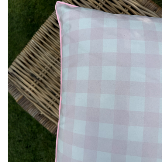 Penelope Pink Gingham Cushion Cover
