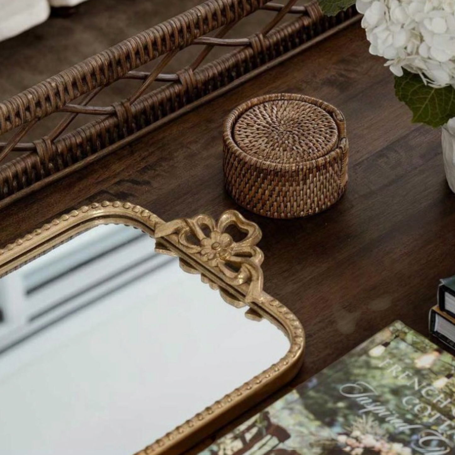 The Luxe Bow Mirror Tray