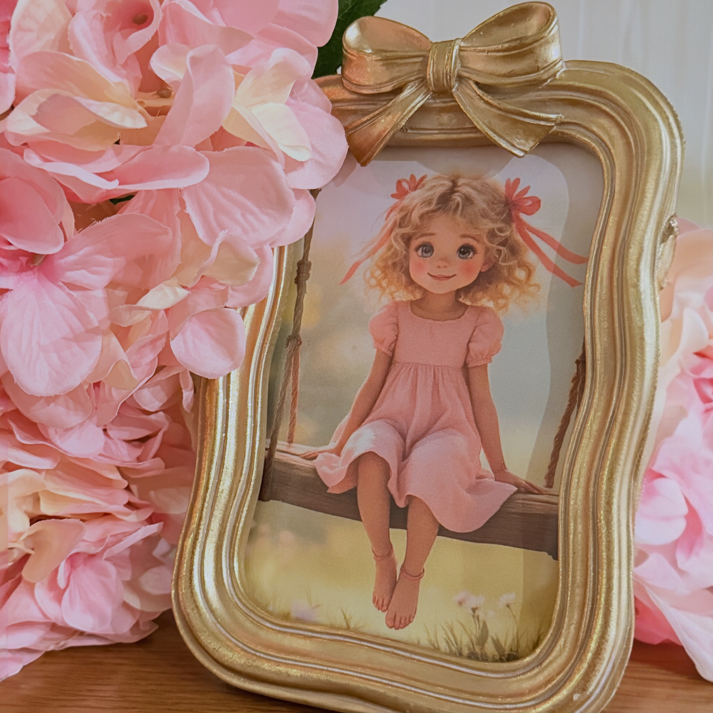BOW GOLD PHOTO FRAME – 4” × 6”