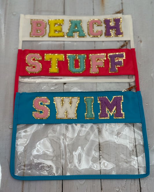 SWIM * STUFF * BEACH - Transparent Zip- Up Pouch                                     ( 50% Discount applied at checkout)