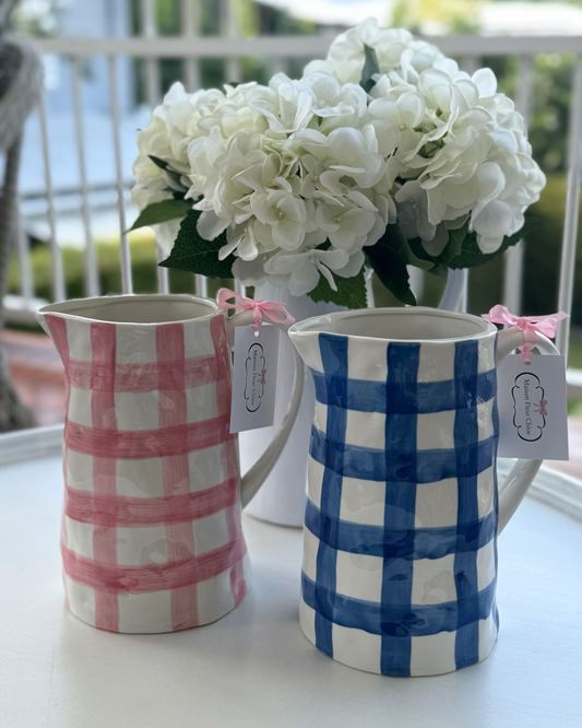 BLUE GINGHAM JUG