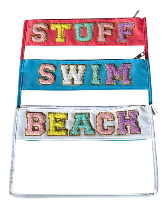 SWIM * STUFF * BEACH - Transparent Zip- Up Pouch                                     ( 50% Discount applied at checkout)