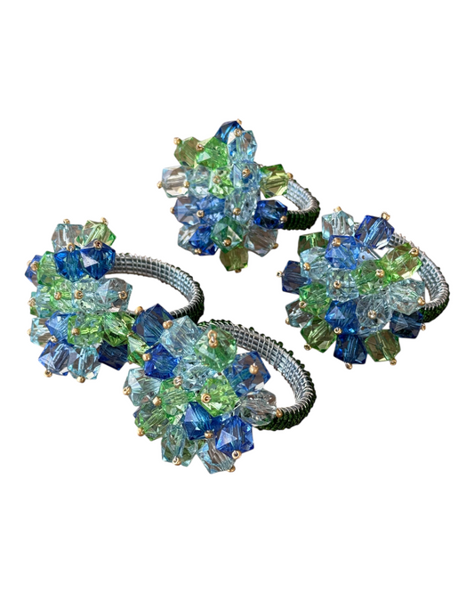 AZURE BLOOM NAPKIN RING (SET OF 4) (50% Discount applied at checkout)