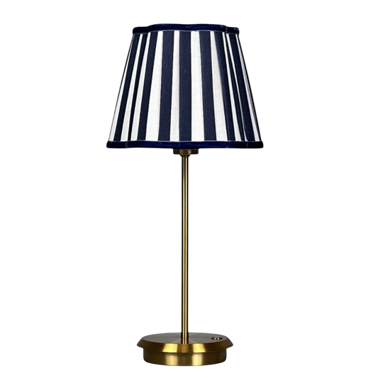Signature Lamp Base & Lampshade in Navy & White Stripe