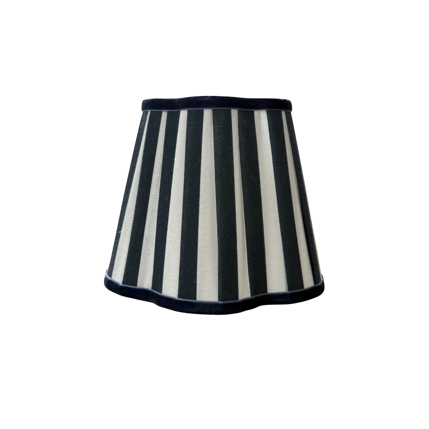 Navy & White Stripe Scalloped Pleated Lamp Shade