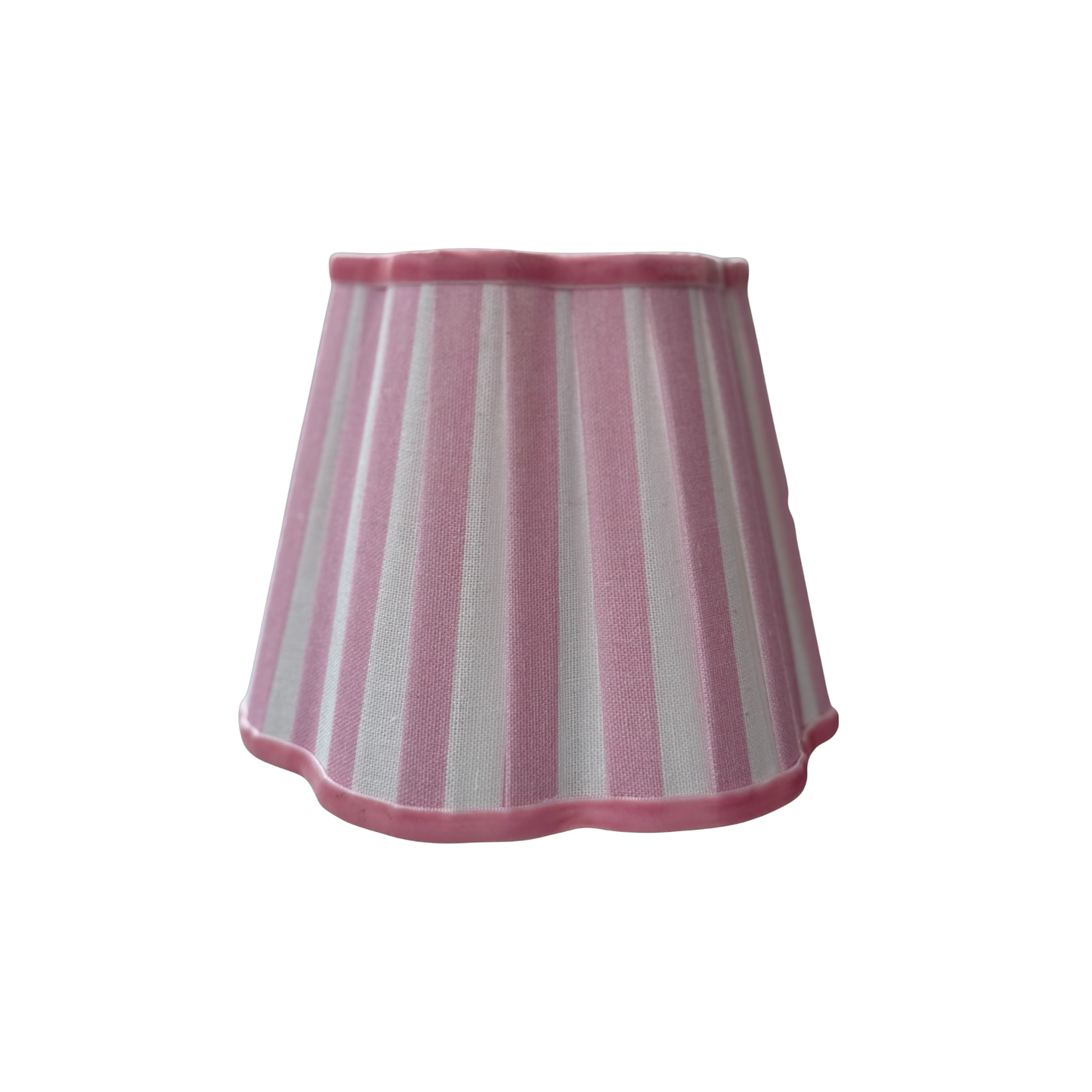 Pink & White Stripe Scalloped Pleated Lamp Shade
