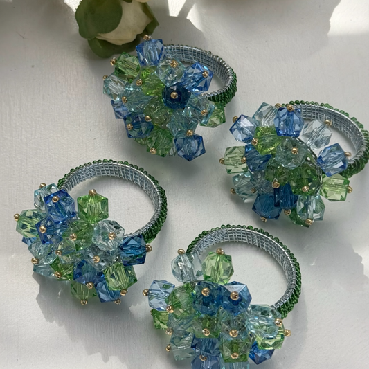 AZURE BLOOM NAPKIN RING (SET OF 4)
