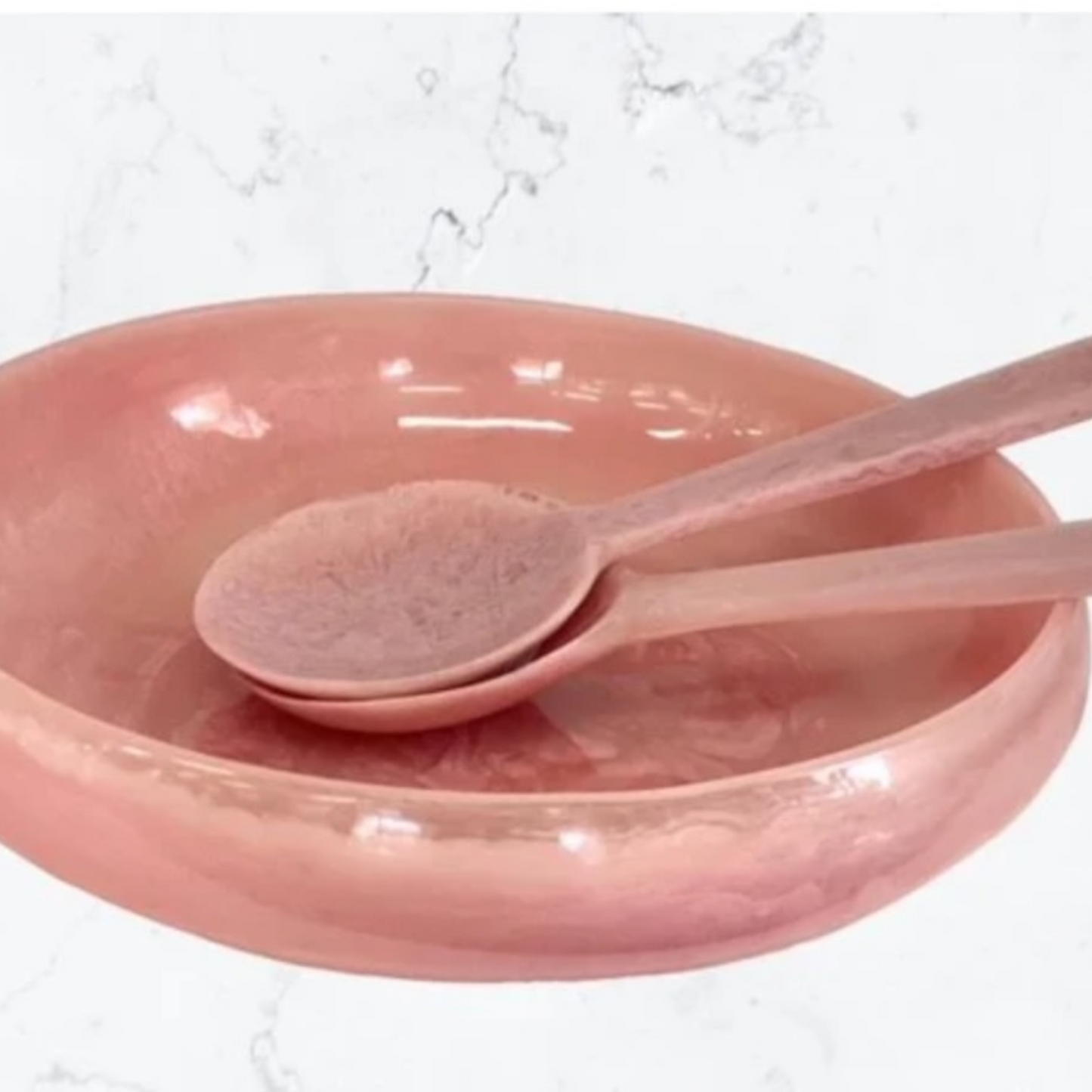 PINK RESIN SALAD SERVERS