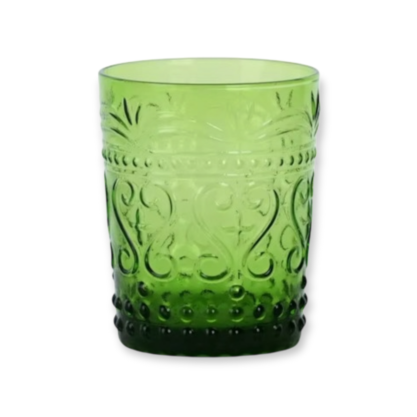 Maison Water Glass | Pressed Glass | Emerald Green or Pink
