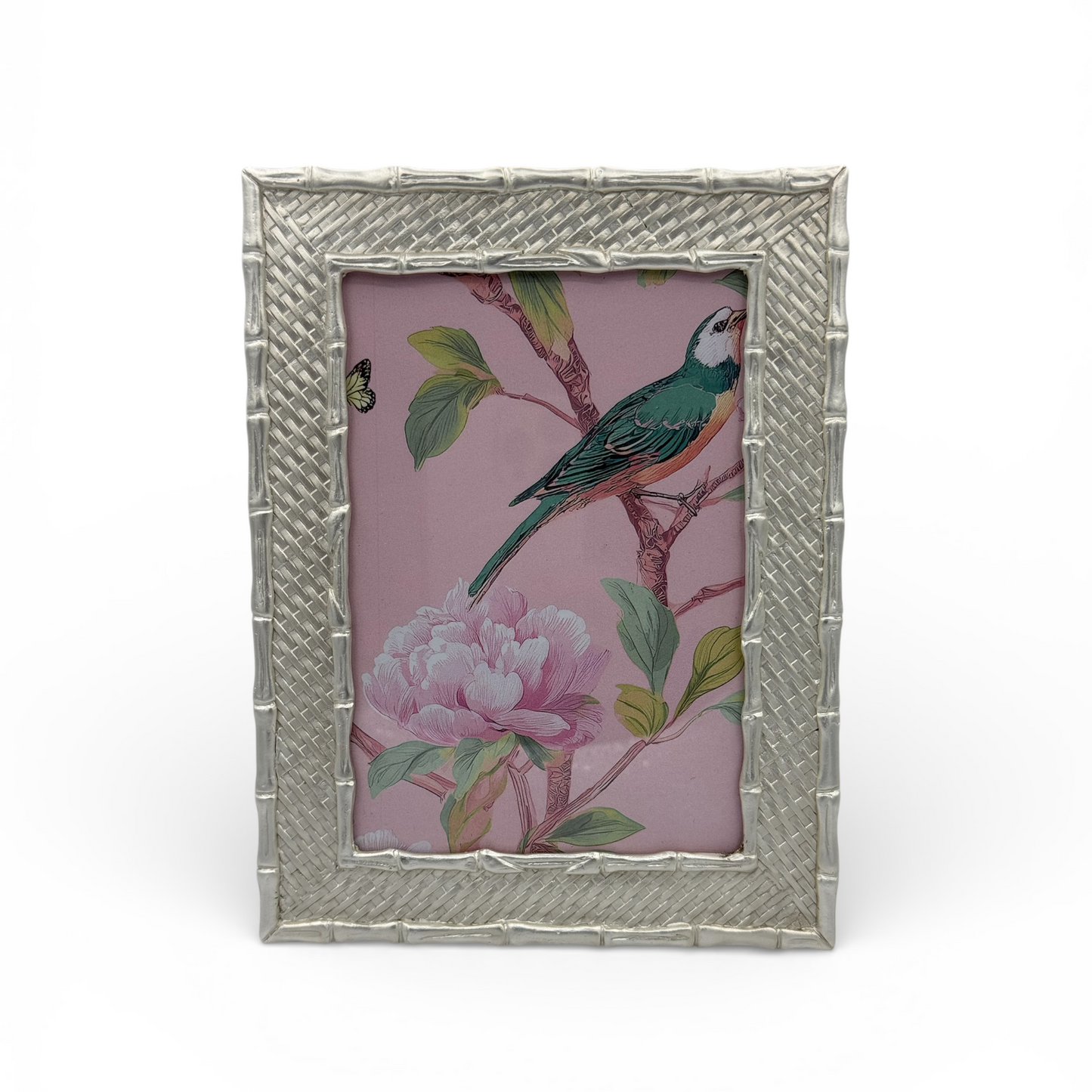 Pearl Silver Bamboo Weave Photo Frame | 4×6” | Maison Fleur Chloé