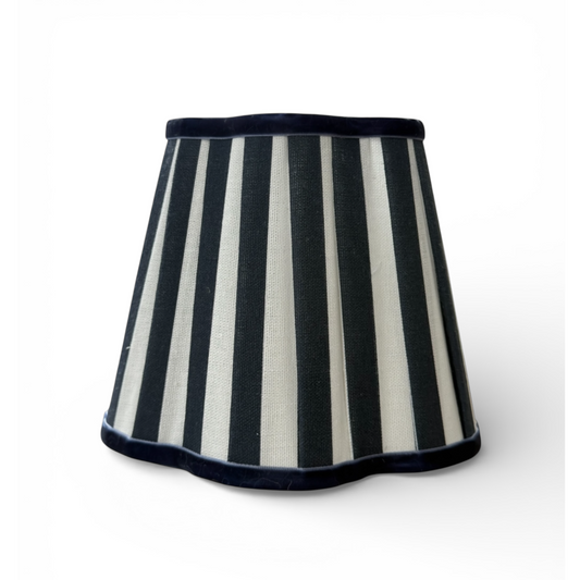 Scalloped Navy & White Stripe Lamp Shade