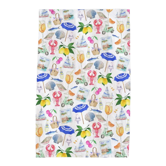 Amalfi Coast Italian Summer Tea Towel
