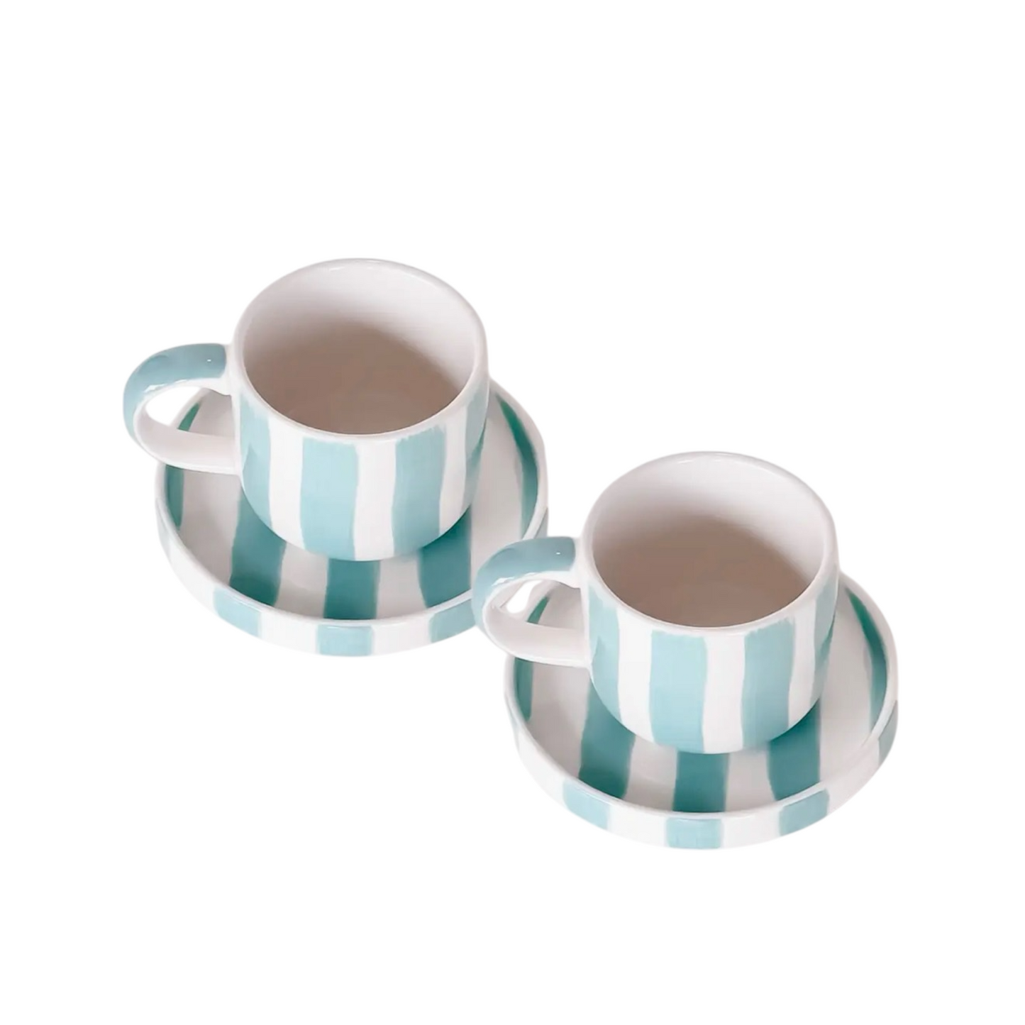 Espresso Stripes Set | Hand-Painted Ceramic | Magazin Minori