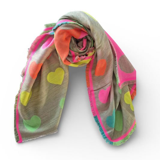 Neon Heart Cosy Scarf