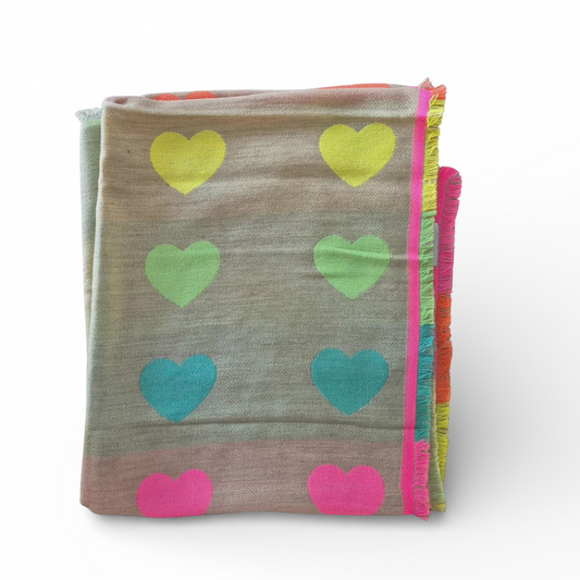 Neon Heart Cosy Scarf