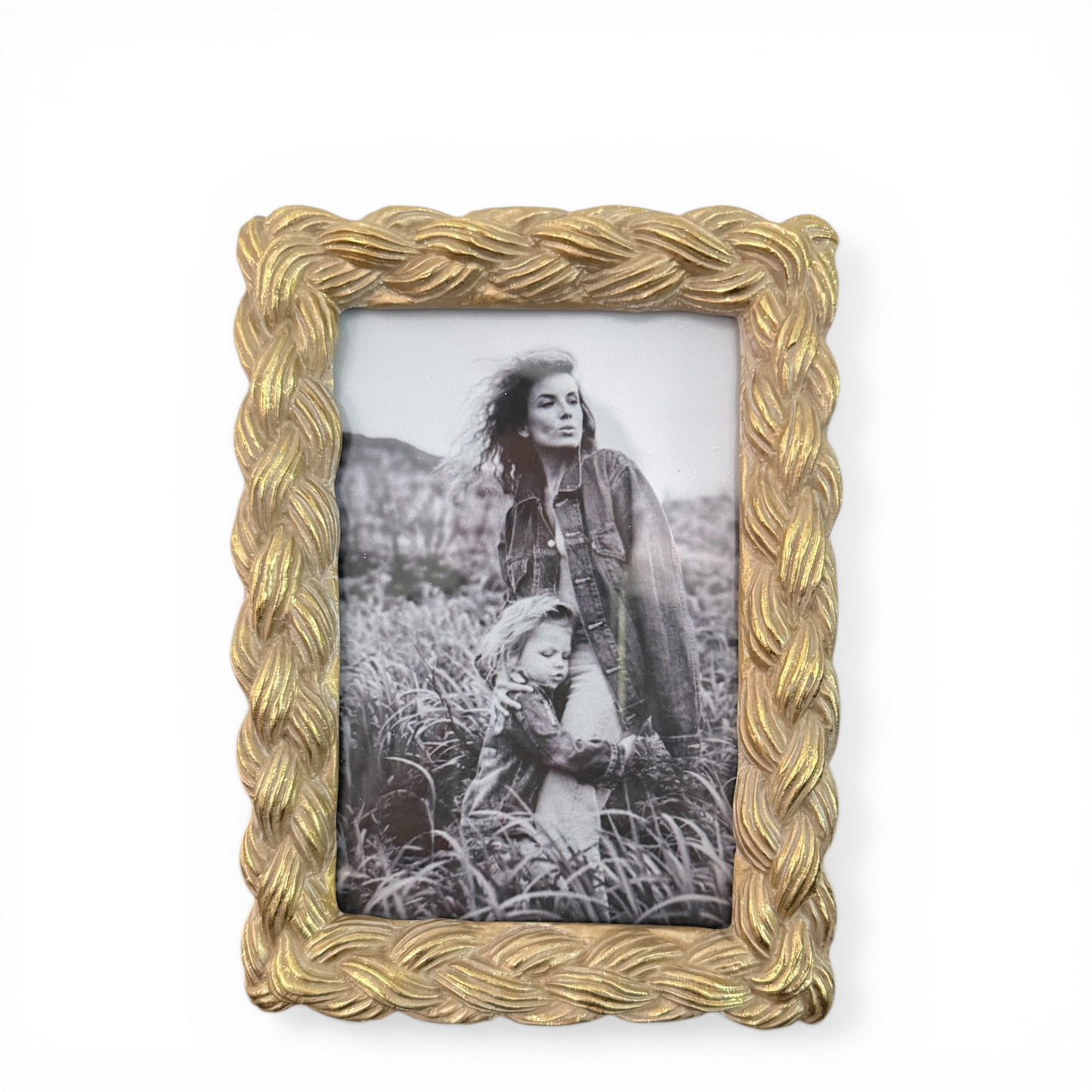 Madison Gold Wash Plait Resin Frame — 4×6”