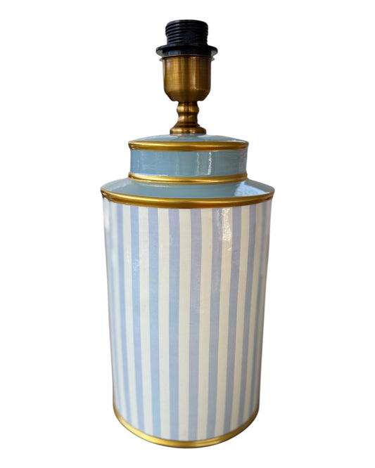 BLUE & WHITE STRIPE TABLE LAMP BASE